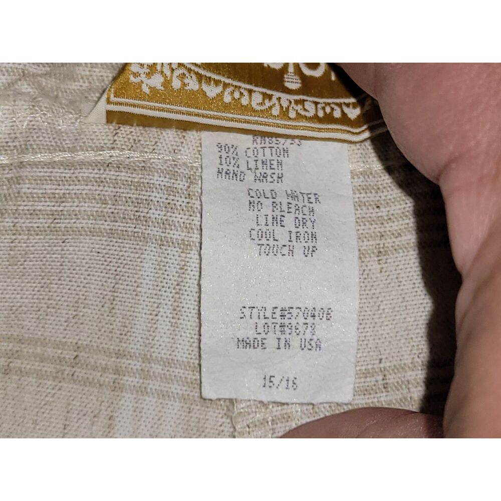 Vintage Style Gingham Plaid Pleated Shorts Tan Beige White Size16 - Picture 7 of 7